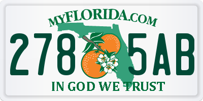 FL license plate 2785AB