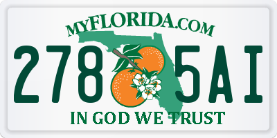 FL license plate 2785AI