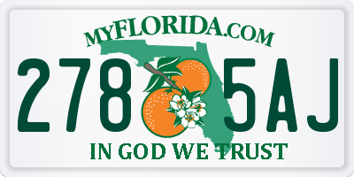 FL license plate 2785AJ