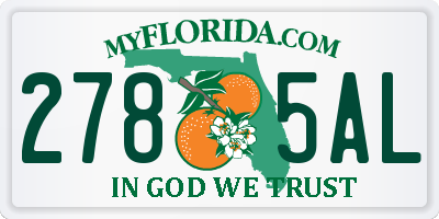 FL license plate 2785AL