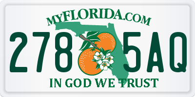 FL license plate 2785AQ