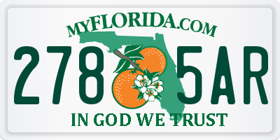 FL license plate 2785AR