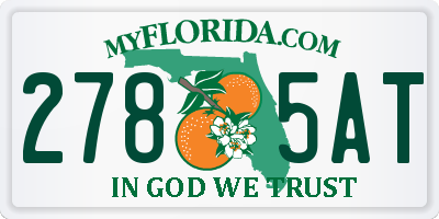 FL license plate 2785AT