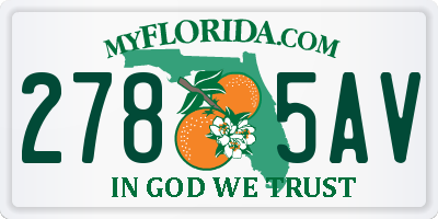 FL license plate 2785AV