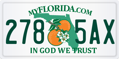 FL license plate 2785AX