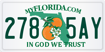 FL license plate 2785AY