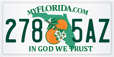 FL license plate 2785AZ