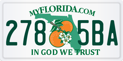 FL license plate 2785BA