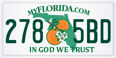 FL license plate 2785BD
