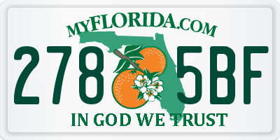 FL license plate 2785BF