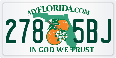 FL license plate 2785BJ