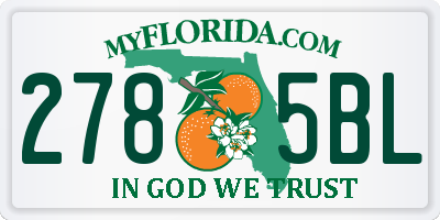FL license plate 2785BL