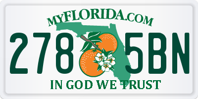 FL license plate 2785BN