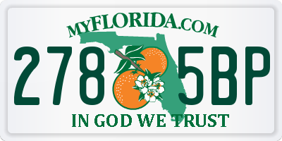 FL license plate 2785BP