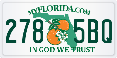 FL license plate 2785BQ