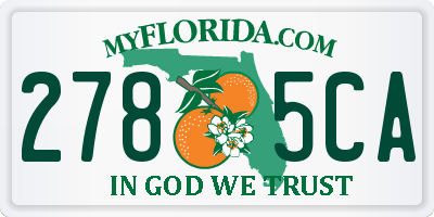FL license plate 2785CA