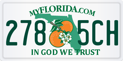FL license plate 2785CH