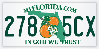 FL license plate 2785CX