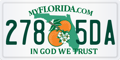 FL license plate 2785DA