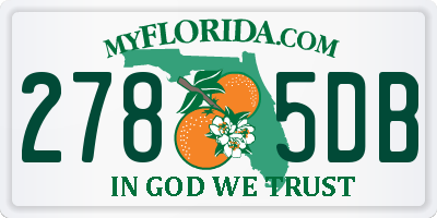 FL license plate 2785DB