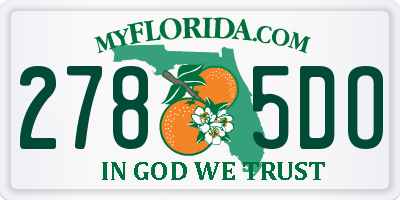 FL license plate 2785DO
