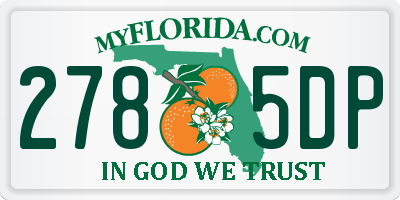 FL license plate 2785DP