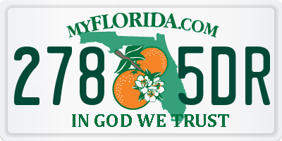 FL license plate 2785DR