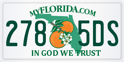 FL license plate 2785DS