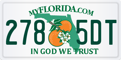 FL license plate 2785DT