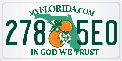 FL license plate 2785EO