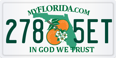 FL license plate 2785ET