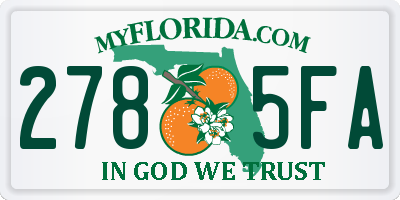 FL license plate 2785FA