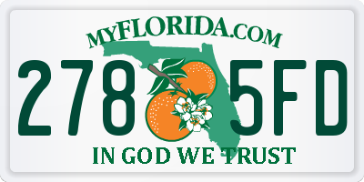 FL license plate 2785FD