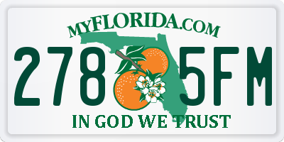 FL license plate 2785FM