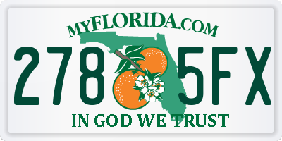 FL license plate 2785FX