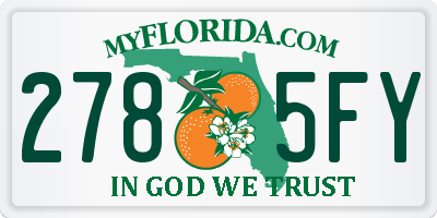 FL license plate 2785FY