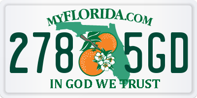 FL license plate 2785GD