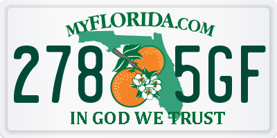 FL license plate 2785GF