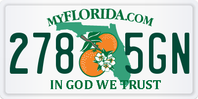 FL license plate 2785GN