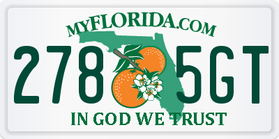 FL license plate 2785GT