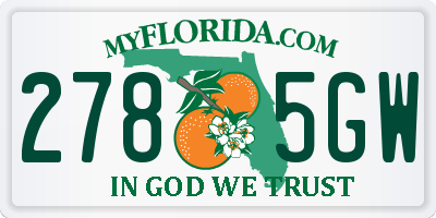 FL license plate 2785GW