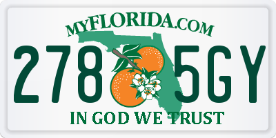 FL license plate 2785GY