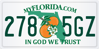FL license plate 2785GZ