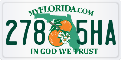 FL license plate 2785HA