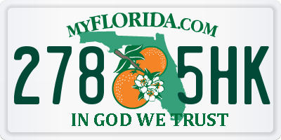 FL license plate 2785HK