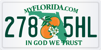 FL license plate 2785HL