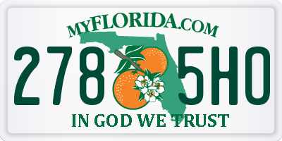 FL license plate 2785HO