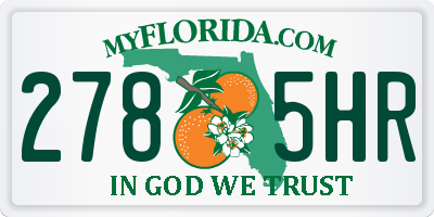 FL license plate 2785HR