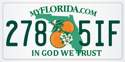 FL license plate 2785IF