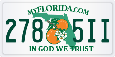 FL license plate 2785II